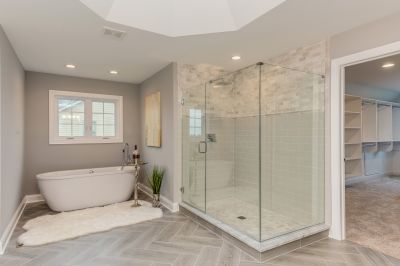 Contemporary Shower with Glass Walls